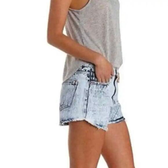 Refuge Stone Washed Vintage Cheeky Denim Shorts NWT - Picture 7 of 7